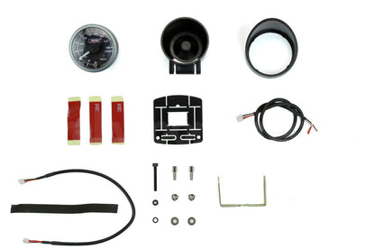 Prosport Gauges - 2-1/16" White Pointer Amber/White Clear Lens Premium Volt Gauge