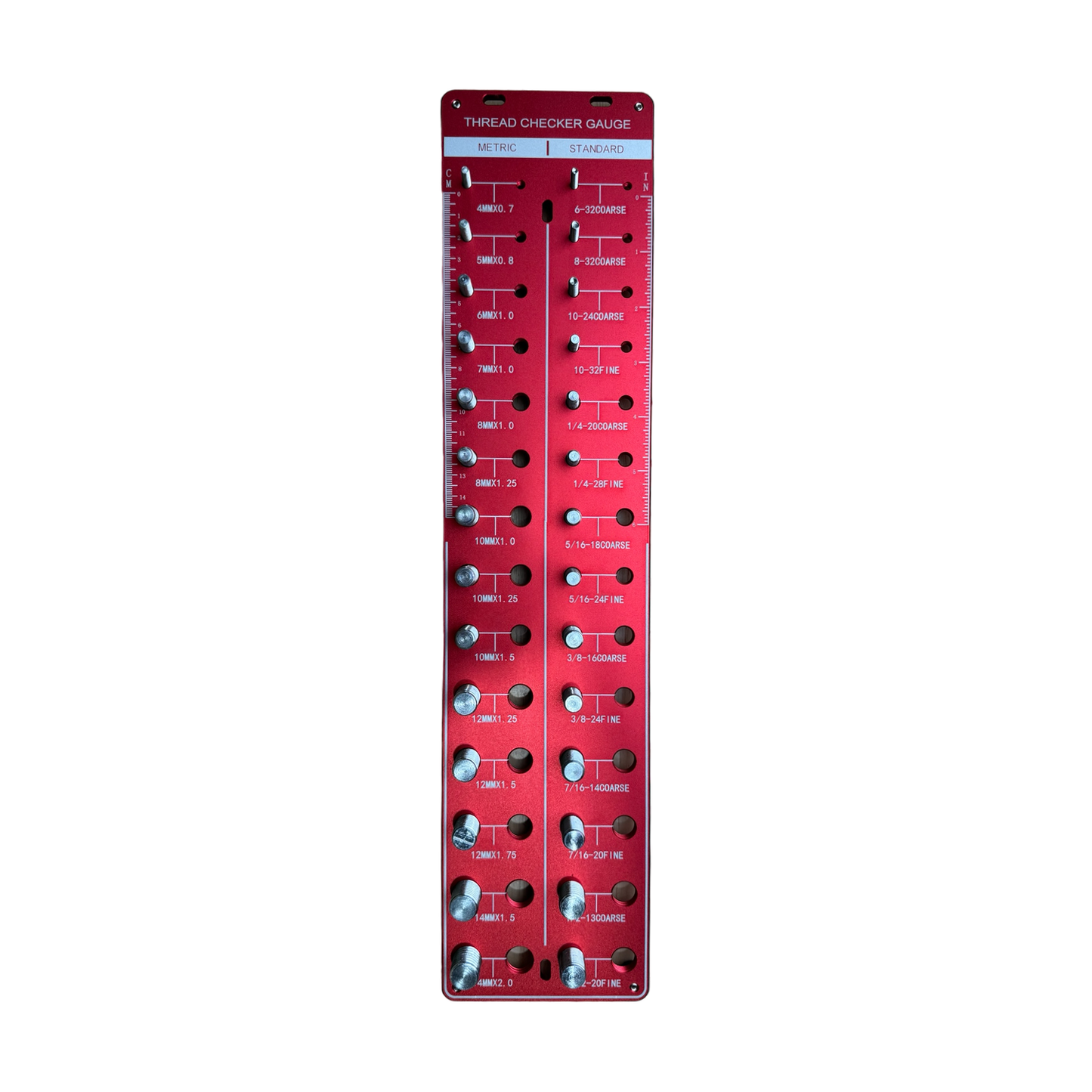 Deluxe Metric/Standard Thread Pitch Checker Board