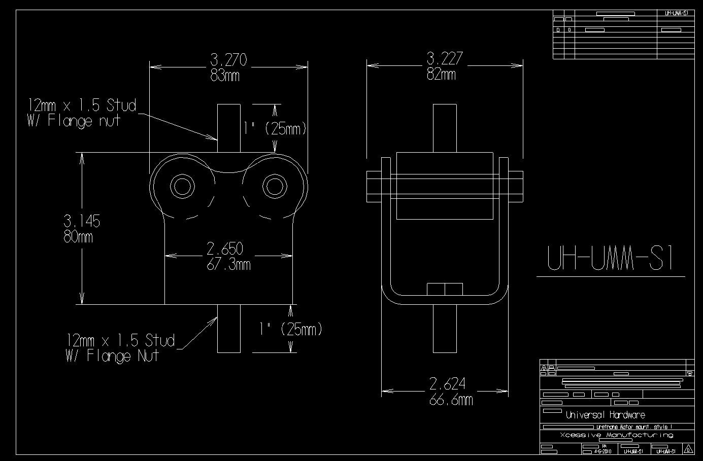 Urethane Motor Mount - UH-UMM-S1