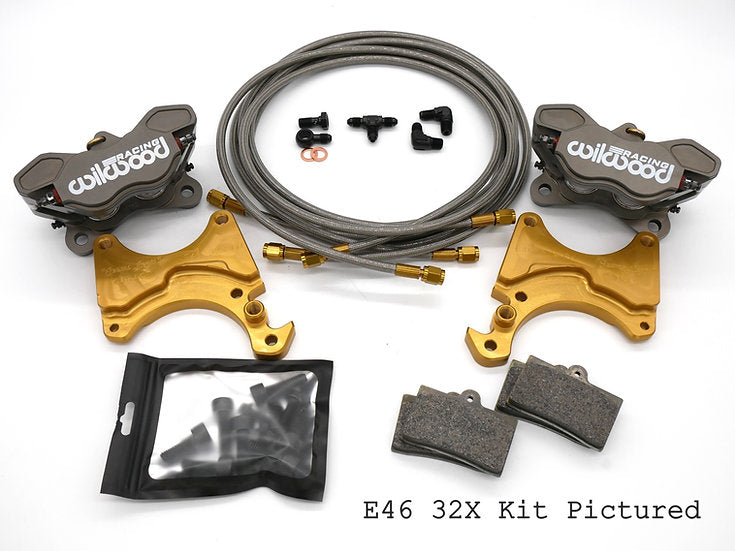 SLG - BMW E46 Wilwood Dual Caliper Bracket & Kits - ( 330 ) w/ Caliper and Pad Set