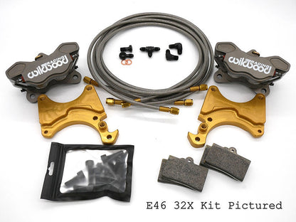 SLG - BMW E46 Wilwood Dual Caliper Bracket & Kits - ( 330 ) w/ Caliper and Pad Set