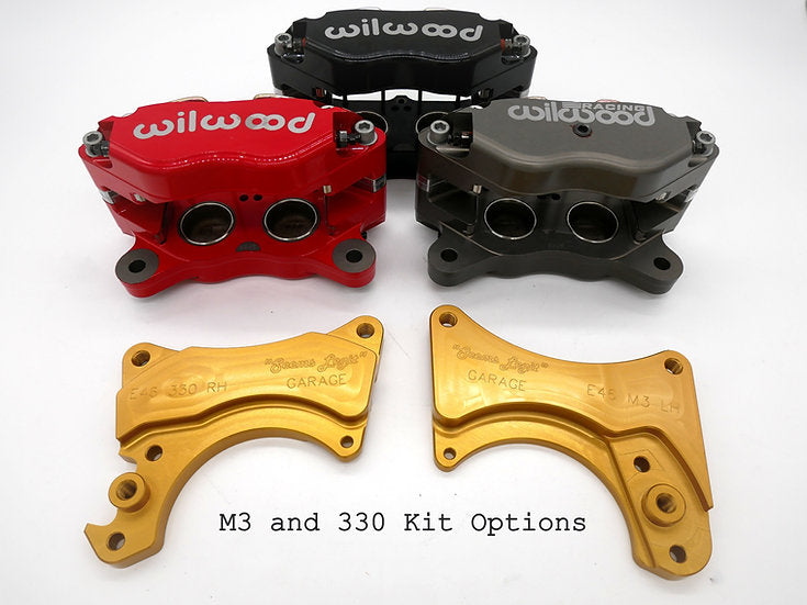 SLG - BMW E46 Wilwood Dual Caliper Bracket & Kits - ( 330 ) w/ Caliper and Pad Set