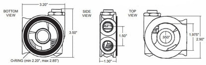 Mocal - Mocal sandwich plate w/fittings for hose connection