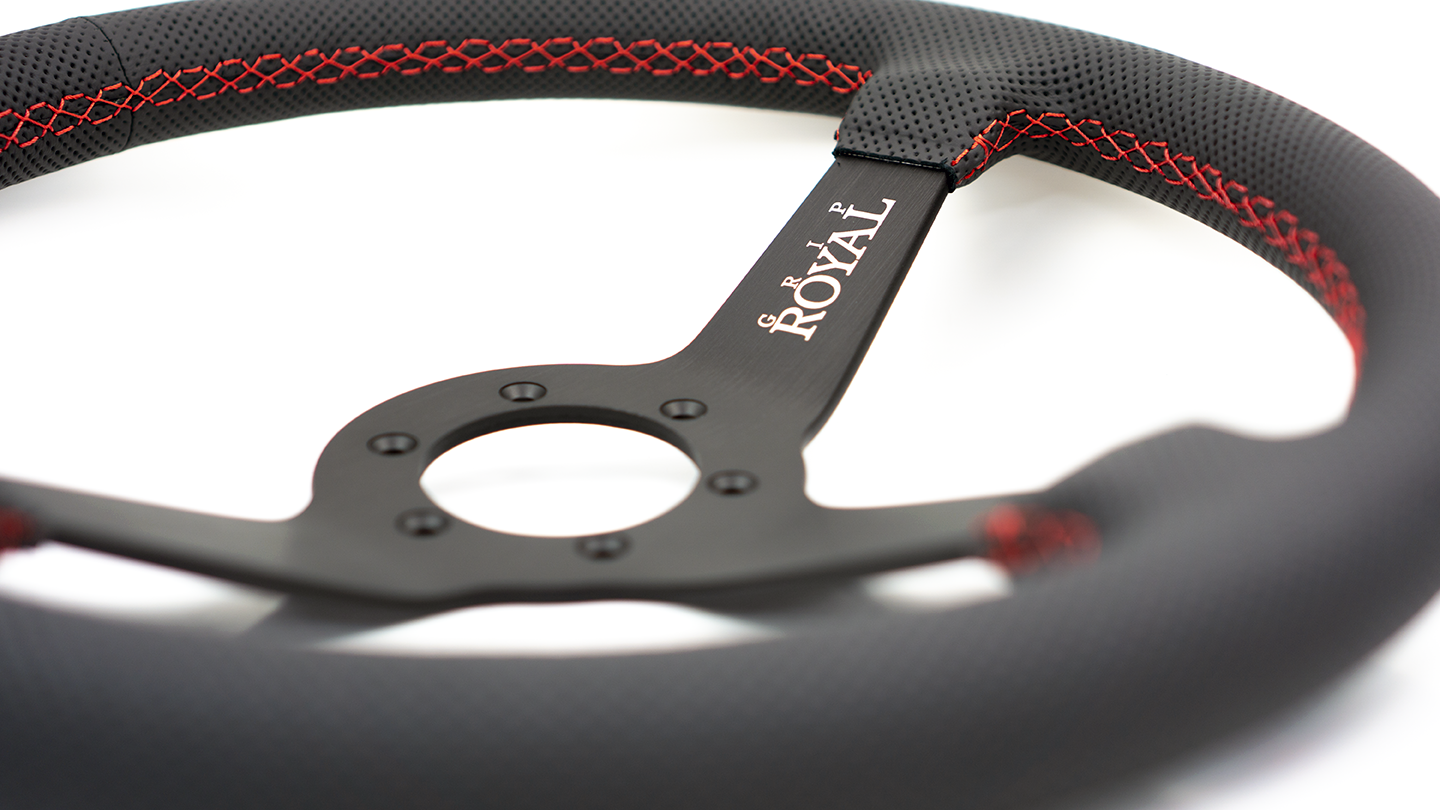Grip Royal - Brute - 350mm - Perforated Leather - Red Stitch