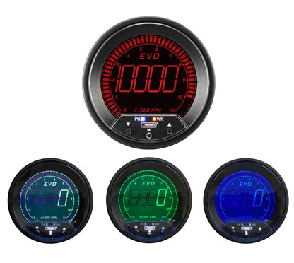 Prosport Gauges - 3-3/8" Premium EVO Series Tachometer with  Peak/Warning