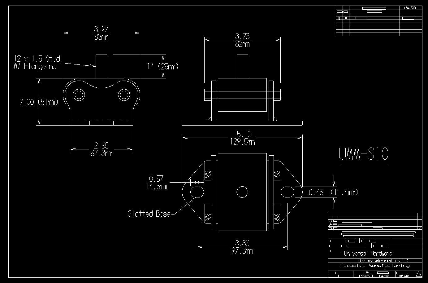 Urethane Motor Mount -- UH-UMM-S10