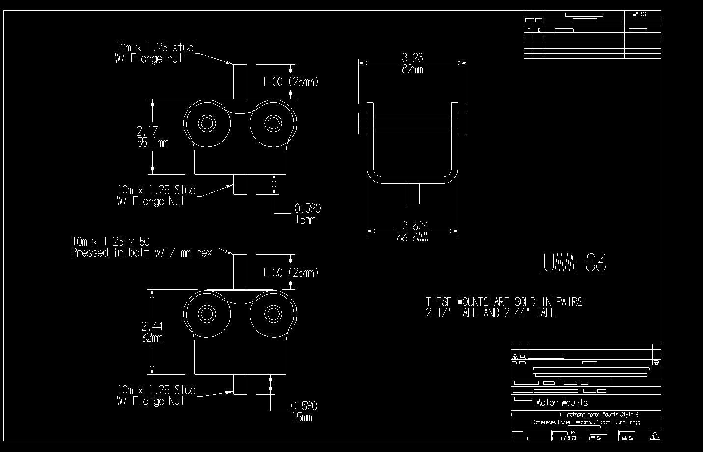 Urethane Motor Mount - UH-UMM-S6