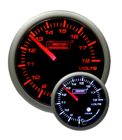 Prosport Gauges - 2-1/16" Premium Amber / White Volt Gauge