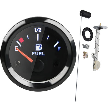 Prosport Gauges - 2-1/16" Electrical Fuel level Gauge Clear Lens White LED