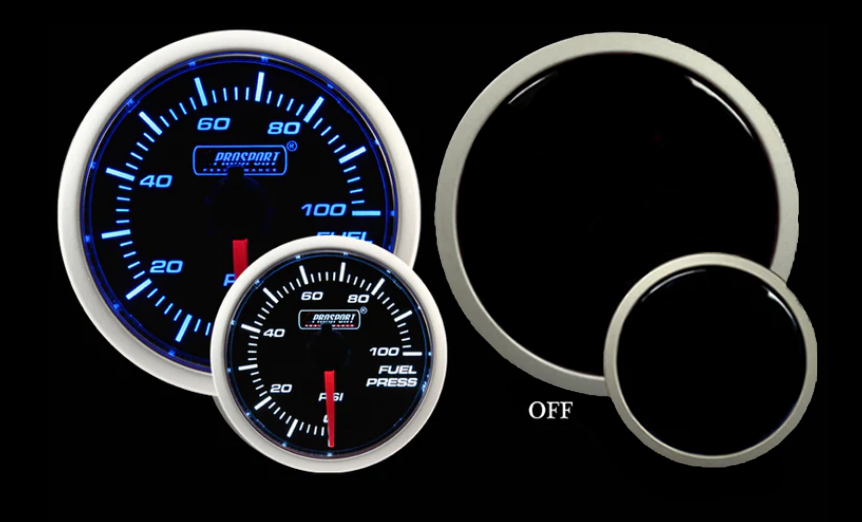 Prosport Gauges - 2-1/16" Blue/White Fuel Pressure