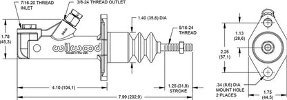 Wilwood GS Remote Master Cylinder - .750in Bore