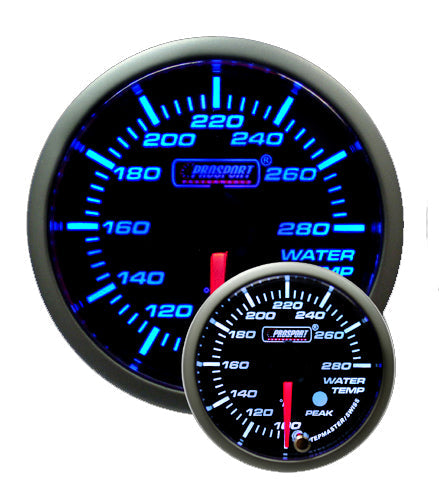 Prosport Gauges - 2-1/16" Premium Blue/White Water Temperature