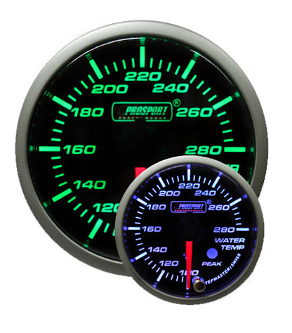 Prosport Gauges - 2-1/16" Premium Water Temperature Green/White