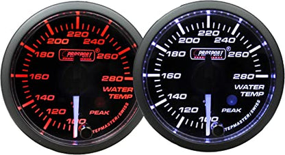 Prosport Gauges - 2-1/16" Premium White Pointer Clear Lens Amber/White Water Temperature