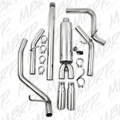 MBRP 2009 Chev/GMC 1500 4.8/5.3L EC/CC (excluindo 8 camas) Cat Back Dual Split Side