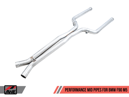AWE Tuning 18-19 BMW F90 M5 Tubos intermediários de desempenho sem ressonância