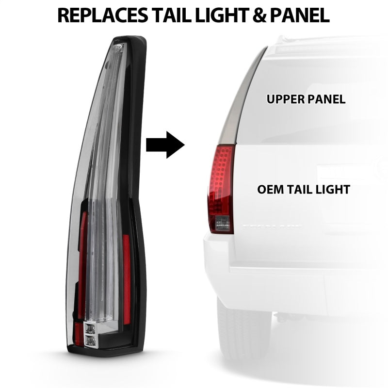 ANZO 2007-2014 Cadillac Escalade Lanternas traseiras de led vermelho/transparente