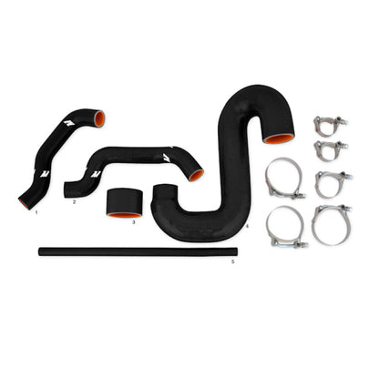 Mishimoto Subaru 02-07 WRX/04-07 STi Kit de intercooler de montagem superior - Mangueiras pretas e prateadas revestidas a pó