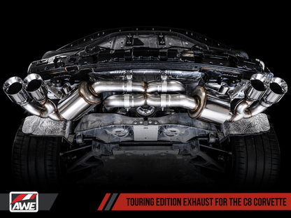 Escape AWE Tuning 2020 Chevrolet Corvette (C8) Touring Edition - Quad Chrome Silver Tips