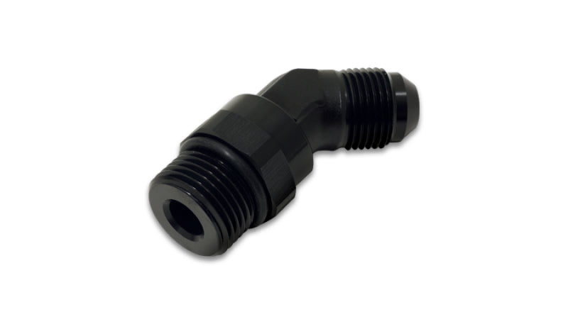 Vibrante -10AN Macho para Macho -10AN Corte Reto Adaptador de 45 Graus - Preto Anodizado