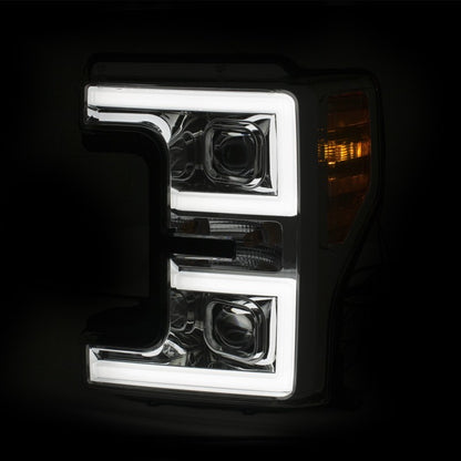 Faróis de LED ANZO 17-18 Ford F-250 Super Duty Plank-Style Farol de LED cromado (par)