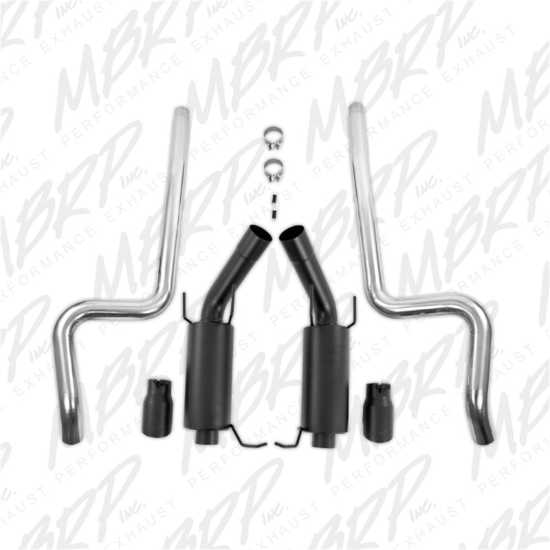 MBRP 11-14 Ford Mustang GT 5.0L 3 pol Cat Back Dual Split Traseiro Street Versão 4 in Tips - Preto