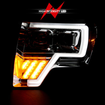 ANZO 2009-2014 Ford F-150 Projetor Farol Cromado Âmbar