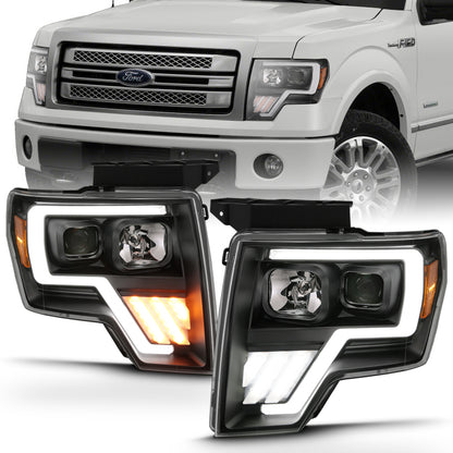 Projetor ANZO 2009-2013 Ford F-150 Barra de luz G4 Switchback HLBlack Amber