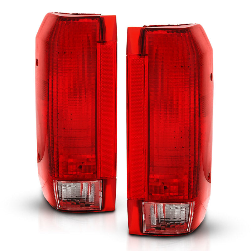 ANZO 1992-1996 Ford Bronco Lanterna traseira vermelha/lente transparente (substituição OE)
