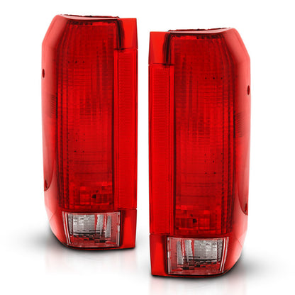 ANZO 1992-1996 Ford Bronco Lanterna traseira vermelha/lente transparente (substituição OE)