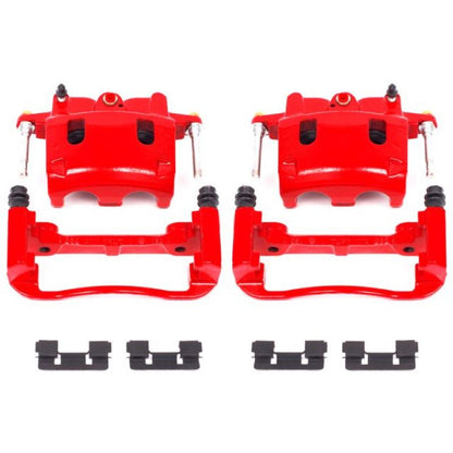 Power Stop 04-06 Infiniti QX56 Pinzas delanteras rojas con soportes - Par