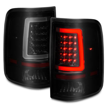 ANZO 2004-2006 Ford F-150 LED lanternas traseiras com barra de luz preta carcaça lente fumaça