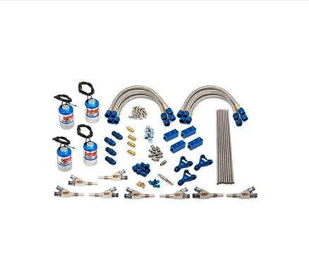 Sistema de óxido nitroso - NOS Pro Race Fogger Sistema EFI seco de dos etapas 8 Boquillas anulares de acero inoxidable (04472NOS)