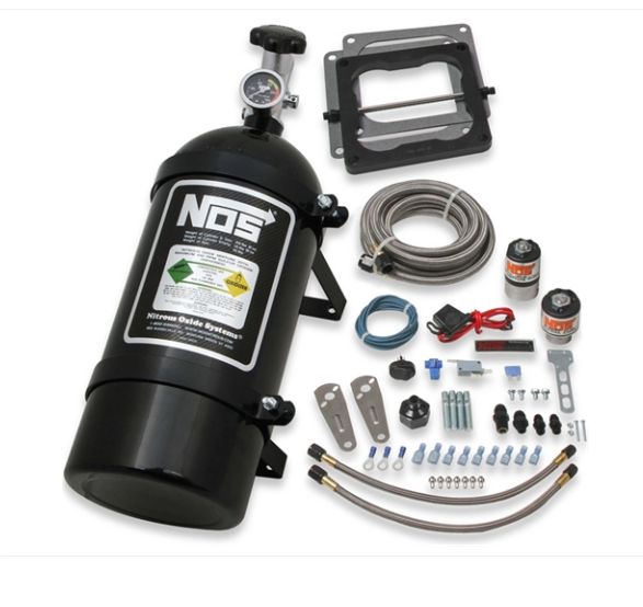 Sistema de óxido nitroso - NOS Powershot Nitrous System Kit Universal sin placa de inyector [botella negra de 10 lb] (05000BNOS)