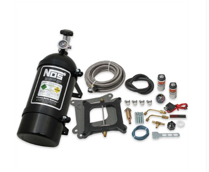 Nitrous Oxide System - NOS Powershot Nitrous System Kit Holley 4150 Square Bore and Edelbrock Carburetors [10 lb. Black Bottle] (05001BNOS)