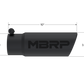 MBRP Universal Tip 3-1/2in O.D. Angled Rolled End - 3in ID Inlet 10in Length - Black