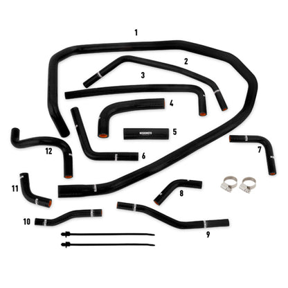 Mishimoto 2015 Subaru WRX Kit de mangueras auxiliares de refrigerante de radiador de silicona negra