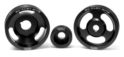GFB 04-10 WRX/STI Kit de polea de transmisión inferior de 3 piezas con correas (alternador de manivela y dirección asistida)