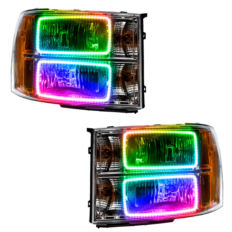 Oracle 07-13 GMC Sierra SMD HL - Square Ring Design - ColorSHIFT w/ Simple Controller