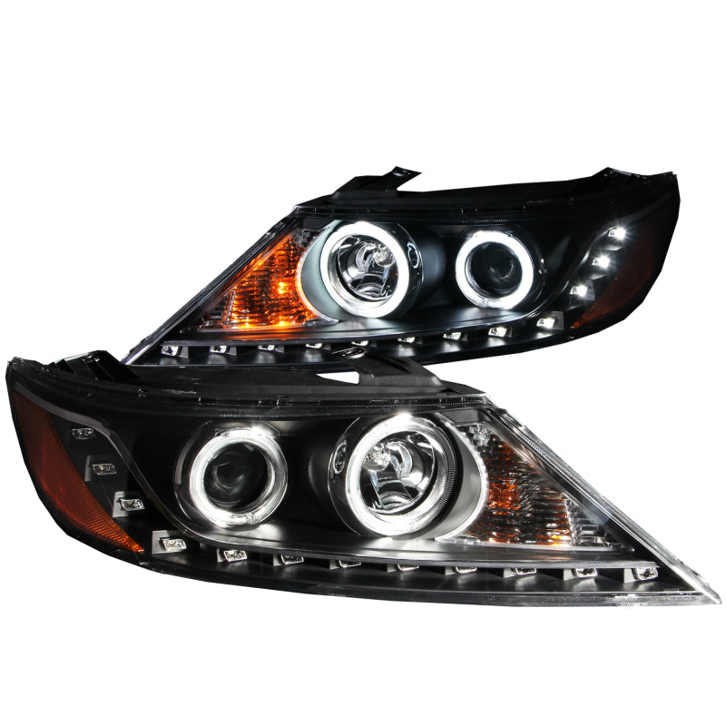 ANZO 2011-2013 Kia Sorento Projetor Faróis c/ Halo Black (CCFL)