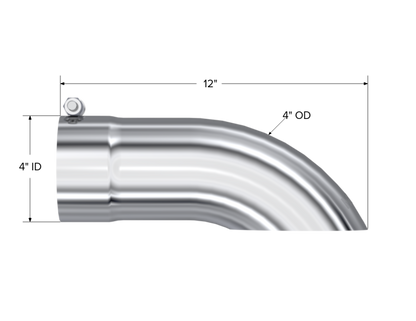 MBRP Universal Tip 4 OD Turn Down 4 entrada 12 longitud