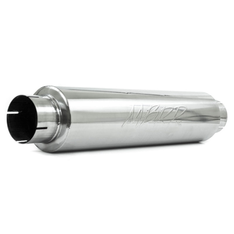 Silenciador de tono silencioso universal MBRP Entrada/salida de 4 pulgadas Cuerpo de 24 pulgadas Diámetro de 6 pulgadas 30 pulgadas Total T409