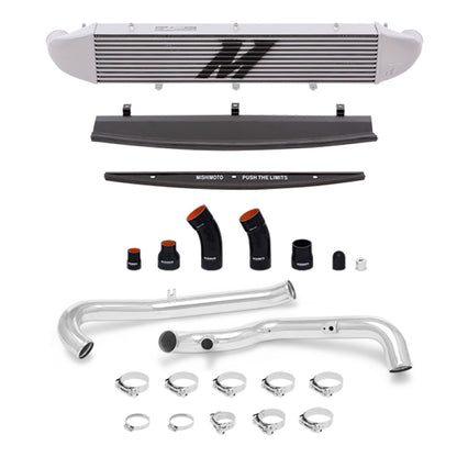 Mishimoto 2014-2016 Ford Fiesta ST 1.6L Kit de intercooler de montaje frontal (plateado) con tubos (plateado)