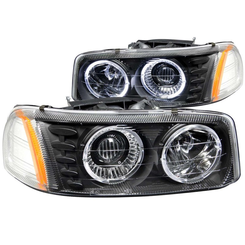 ANZO 1999-2006 GMC Sierra 1500 Projector Headlights w/ Halo Black