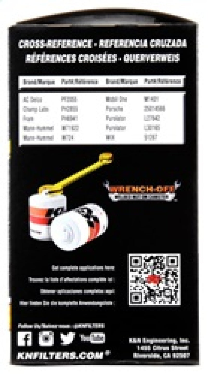 K&N 83-89 Porsche 2.5L / 89-94 Porsche 944 3.0L / 92-95 Porsche 968 3.0L Performance Gold Oil Filter