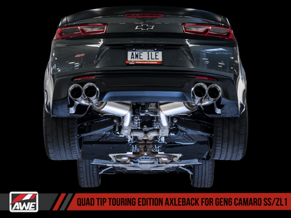 AWE Tuning 16-19 Chevrolet Camaro SS Axle-Back Exhaust - Touring Edition (Quad Chrome Silver Tips)