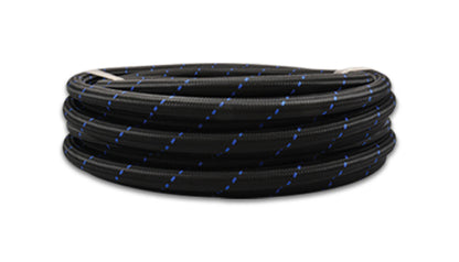 Vibrant -10 AN Manguera flexible trenzada de nailon negro/azul de dos tonos (rollo de 5 pies)