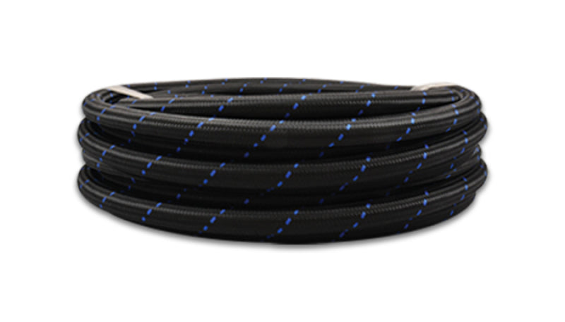 Mangueira flexível trançada de nylon vibrante -8 AN em dois tons preto/azul (rolo de 5 pés)