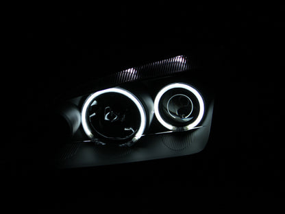 ANZO 2005-2007 Ford Focus Projetor Faróis com Halo Preto