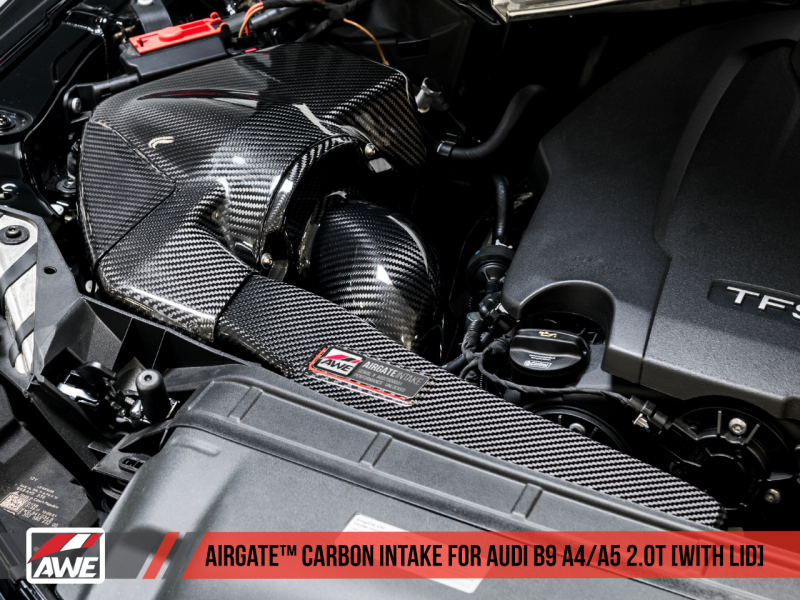 AWE Tuning Audi B9 A4/A5 2.0T Quattro Carbon Fiber AirGate Admisión con tapa